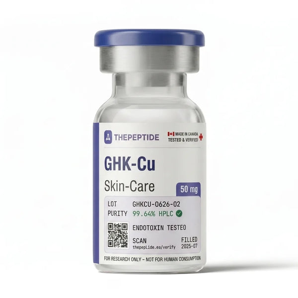 thepeptide GHK-Cu 50mg copper peptide vial — skin and recovery research peptide, made in Canada, for research use only